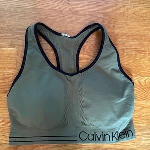 CALVIN KLEIN Olive Green Sports Bra